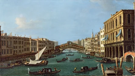Veduta del Canal Grande da sud, Palazzo Foscari a destra e Ponte di Rialto oltre